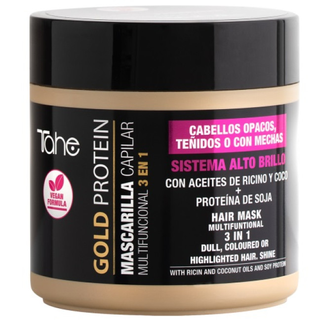 Tahe Gold Protein 3in1 Multifunctional Coloured Hair Mask 400ml — Masken Tahe Gold Protein 3in1 Multifunctional Coloured Hair Mask 400ml — Masken
